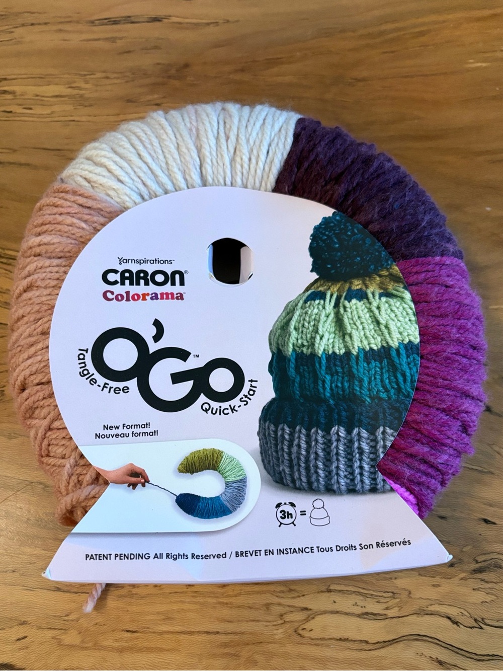 Caron Colorama O’Go Yarn Lippy Pink Purple Cream Bulky #5 Discontinued 228 Yds